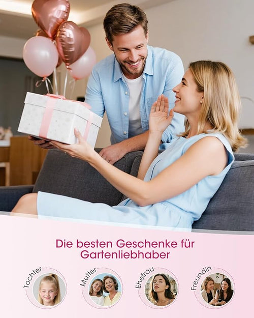 26-teiliges Gartenwerkzeug-Set mit Gummigriff & Tragetasche – Gartengeräte für Frauen & Männer, Geschenkidee